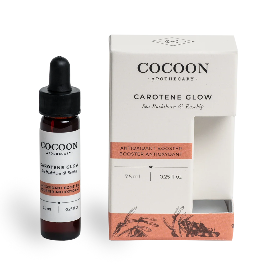 cocoon apothecary carotene glow bottle and box