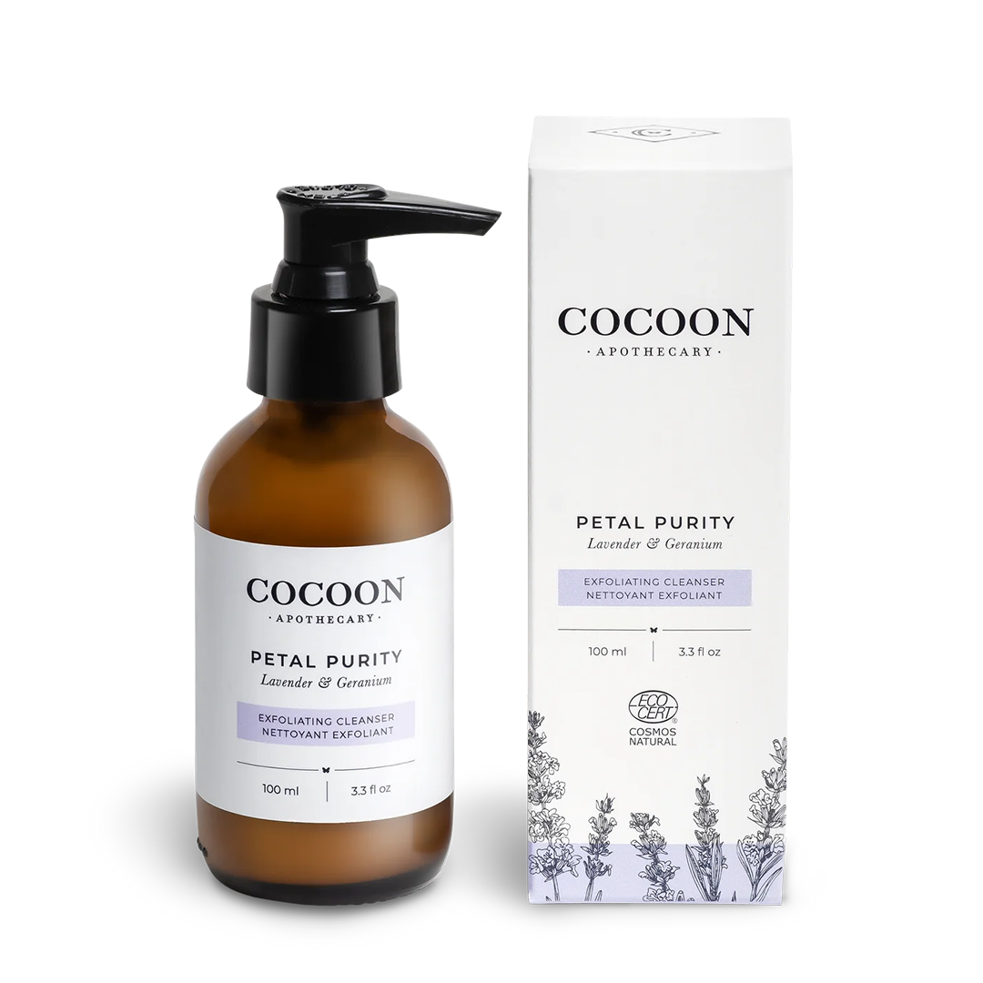 cocoon apothecary petal purity bottle and box