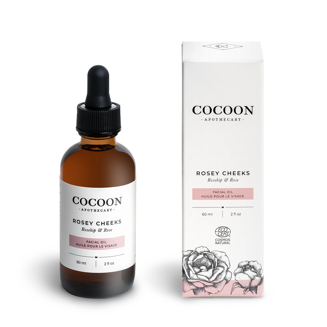 cocoon apothecary rosey cheeks bottle and box