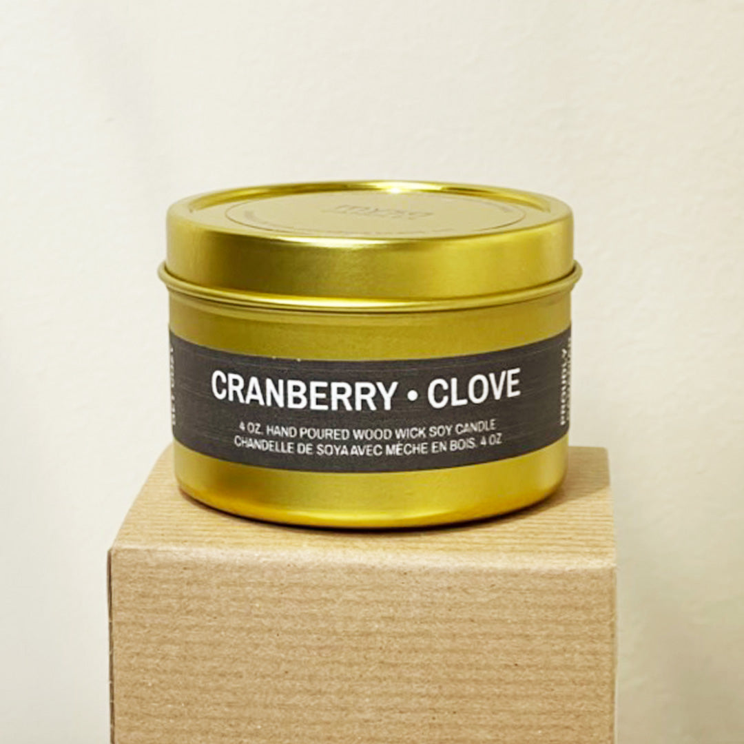 Cranberry Clove Gold Tin Candle