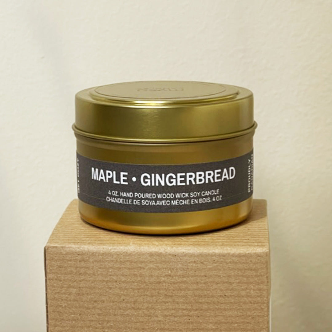 Maple Gingerbread Gold Tin Candle
