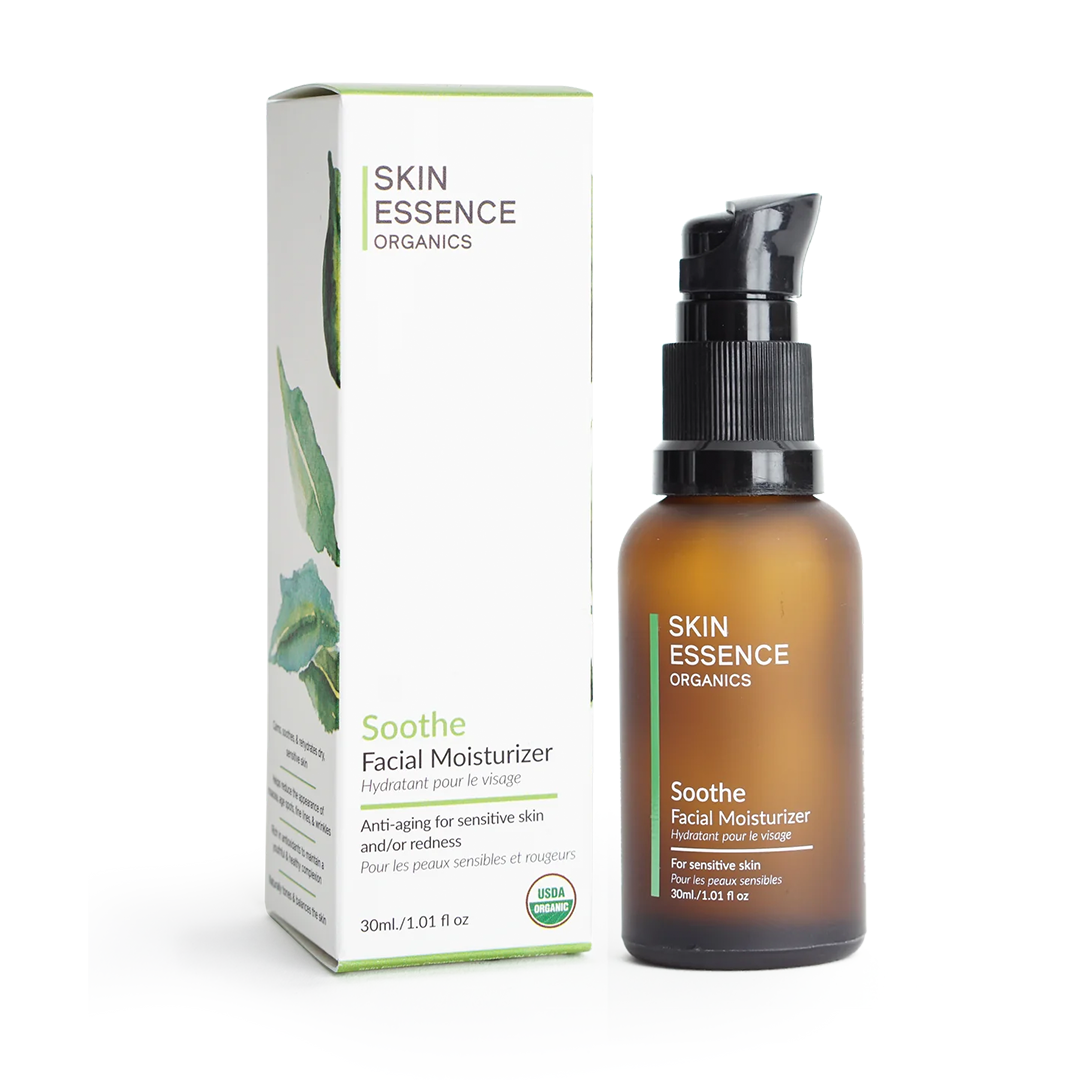 skin essence organics soothe facial moisturizer bottle and box