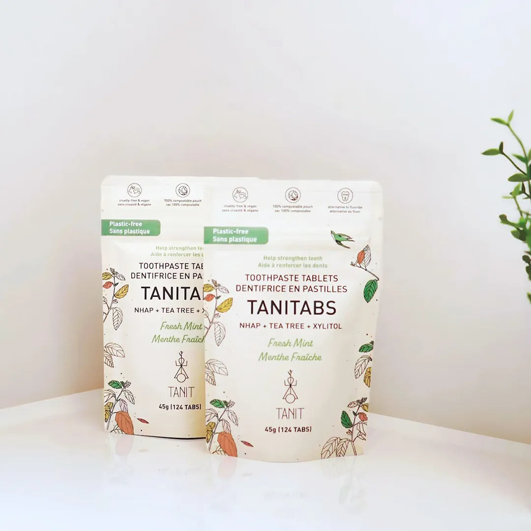 tanitabs toothpaste tablets fresh mint flavour eco friendly packaging